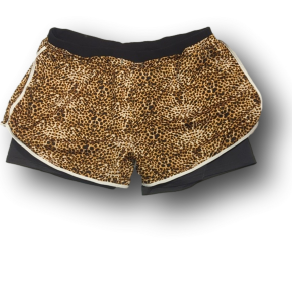 Pants - Dual layer animal/cheetah print shorts